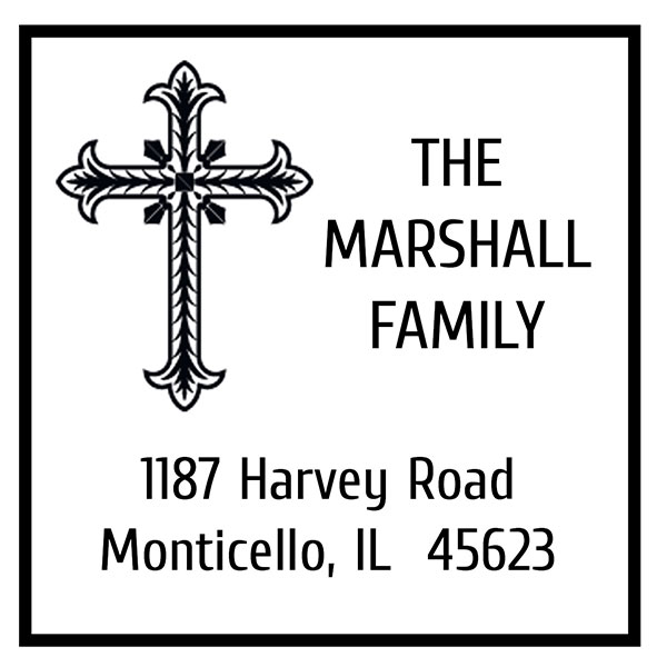 Cross Religious Personalized Ink Stamp