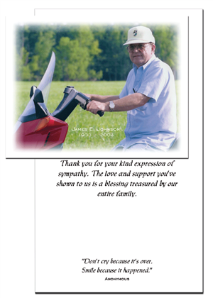 Feathered Frame Photo Bereavement Thank You Card