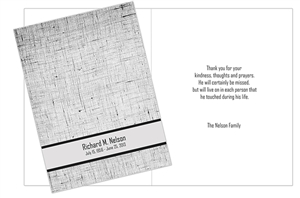 Gray Linen Bereavement Thank You Card