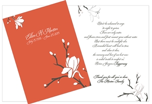 Magnolia (Orange) Bereavement Thank You Card