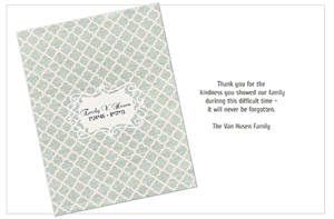 Shabby Chic (Slate Blue) Bereavement Thank You Card