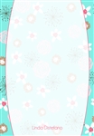 Bountiful Blooms (Aqua) Note Paper with Acrylic Holder
