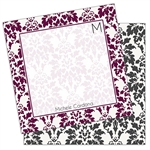 Damask (Red Wine) Square Note Cards