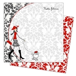 Gal and her French Poodle Square Note Cards