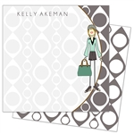 Gal with Headscarf Square Note Cards