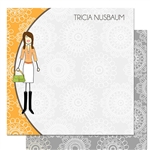 Gal with Pencil Skirt Square Note Cards