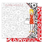 Gal with Red Sundress Square Note Cards