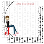 Gal Sitting on a Letter Square Note Cards