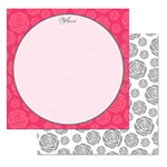 Shabby Chic Roses (Red) Square Note Cards