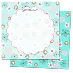 Bountiful Blooms (Aqua) Square Note Cards