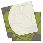 Taupe & Olive Flower Square Note Cards